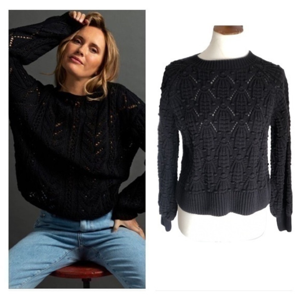 Textured black sweater from Jun & Ivy